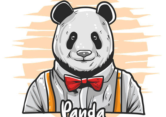 可爱熊猫服装印花设计素材，轻松打造个性服装