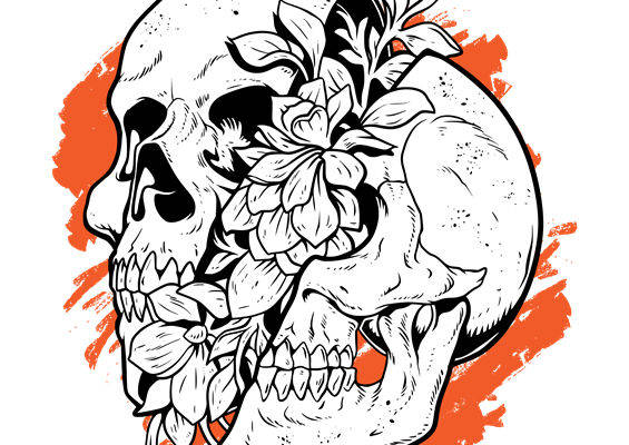 骷髅与花卉的完美结合：服装印花新选择