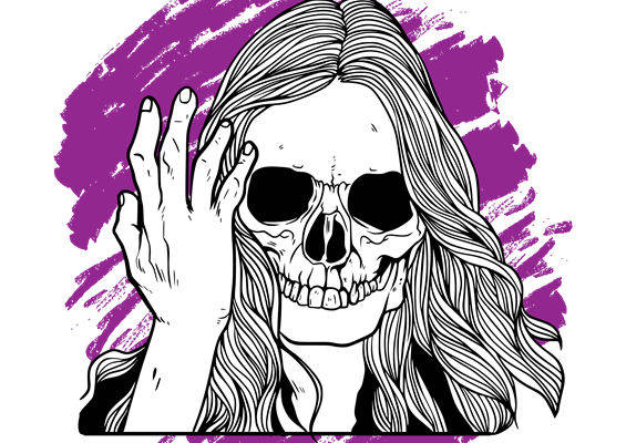 骷髅女孩手绘图案：服装印花裁片设计灵感