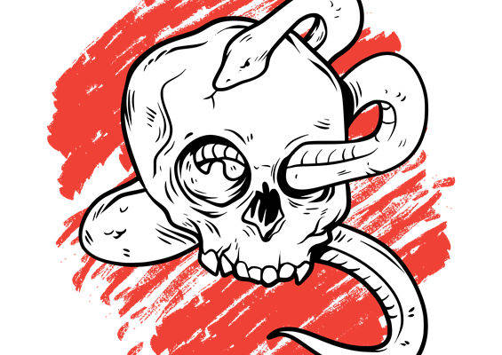 骷髅蛇纹裁片印花：服装印花新选择