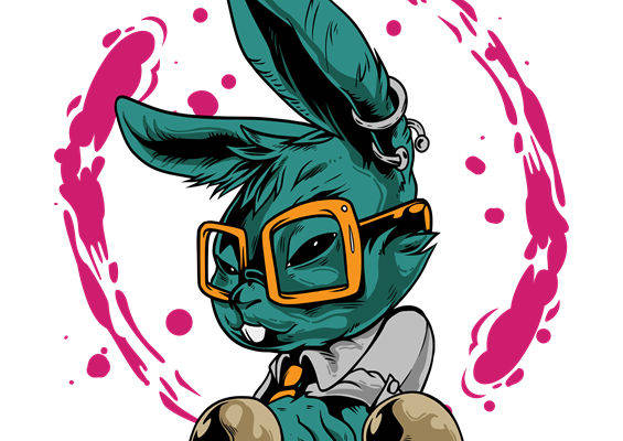 酷炫骷髅兔服装印花设计，打造个性潮流