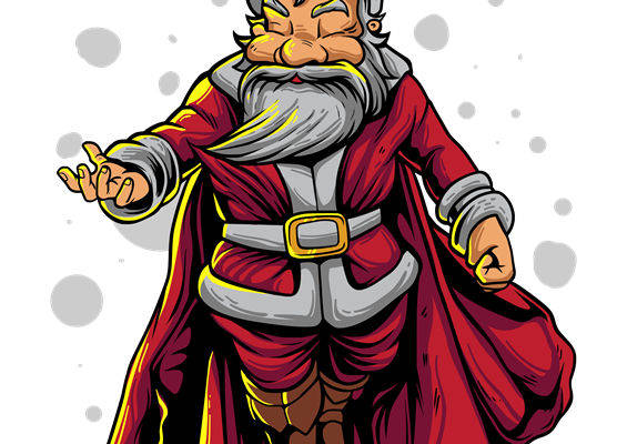 圣诞老人裁片印花:节日主题服装印花素材