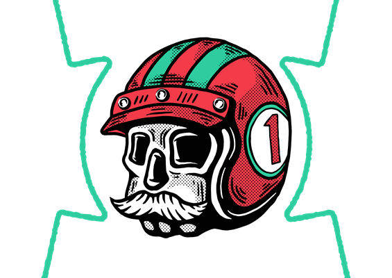 酷炫头盔骷髅图案：服装印花裁片设计灵感