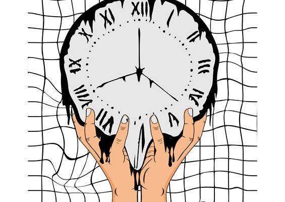 裁片印花 | 黑白简约钟表纹样服装印花