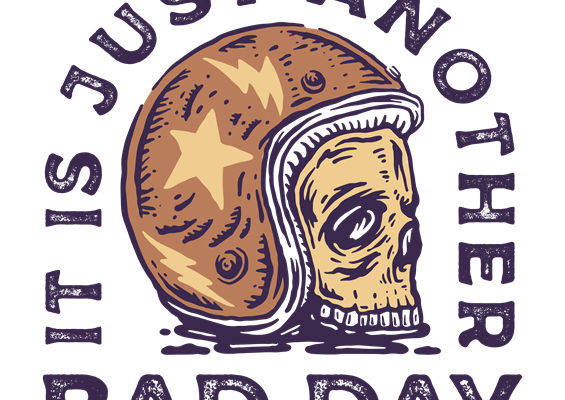 复古头盔骷髅图案服装印花素材