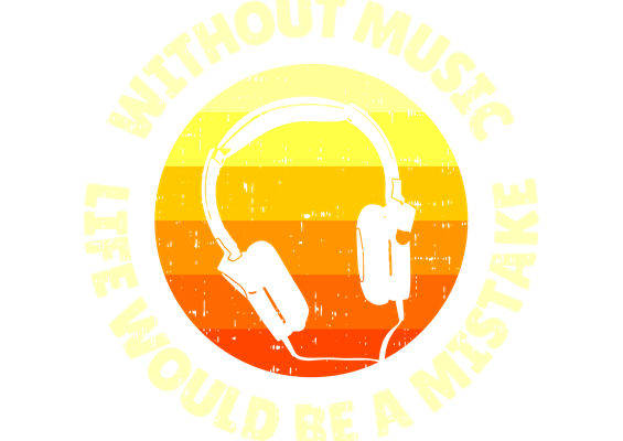 复古音乐耳机图案服装印花裁片