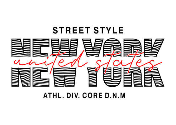 时尚街头风格裁片印花：纽约街头风服装印花