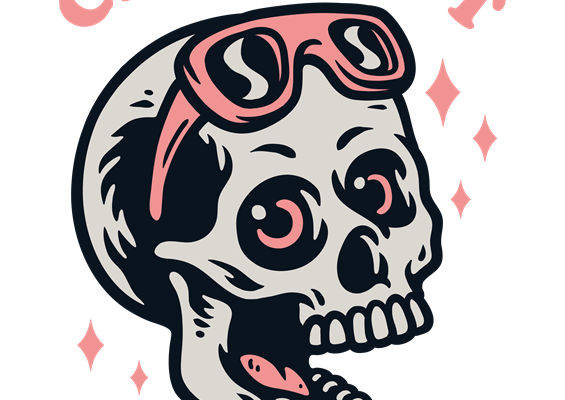 潮酷骷髅头印花图案，打造个性服装裁片