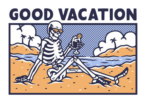 骷髅度假沙滩印花：独特设计的服装印花裁片