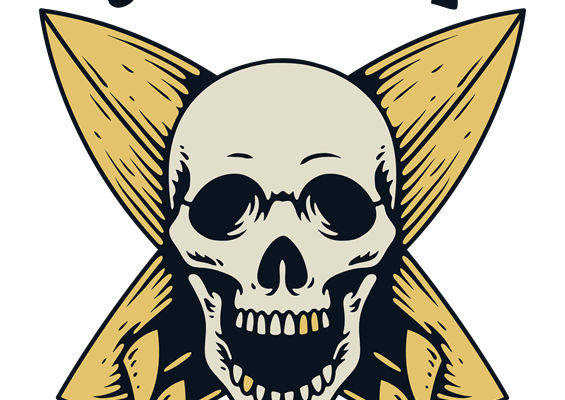 骷髅头图案裁片印花，彰显个性服装印花设计