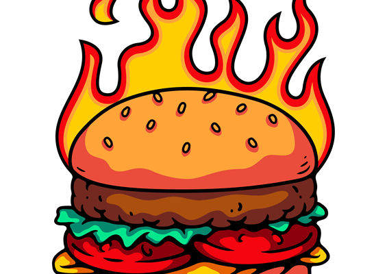 热辣汉堡印花裁片：时尚服装印花新选择