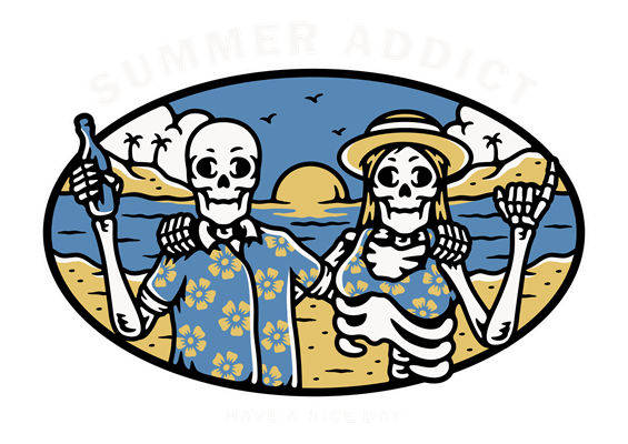 夏日海滩风情裁片印花，打造清凉夏日服装