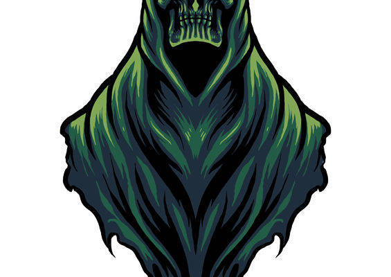 暗黑风格鬼脸图案服装印花裁片