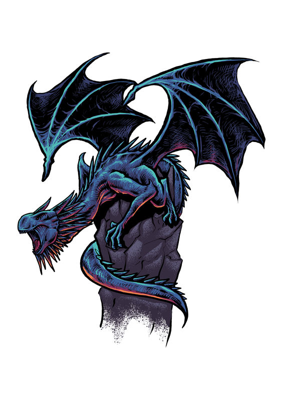 深邃蓝龙纹裁片印花：服装印花新选择