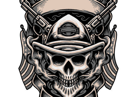 硬朗骷髅枪手图案：服装印花设计灵感