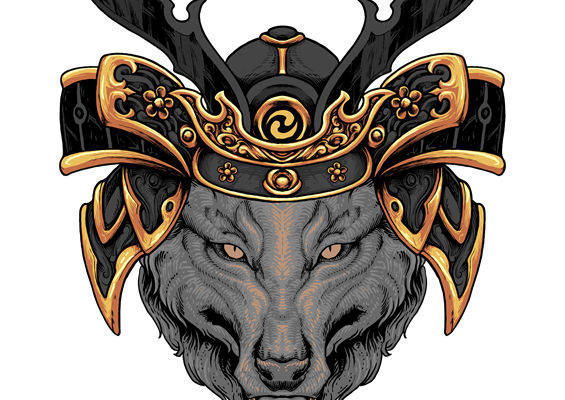 狼头盔纹样裁片印花，打造个性服装