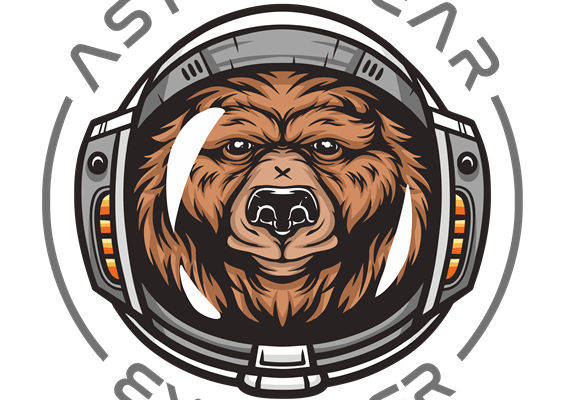 熊头宇航员头盔图案服装印花裁片