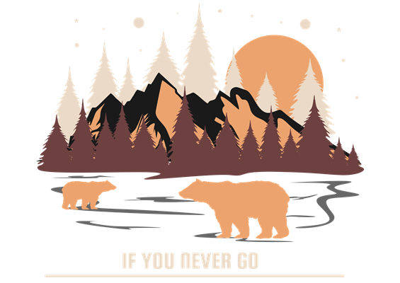 自然森林与熊印花：服装印花裁片设计灵感