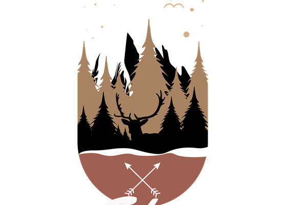 自然森林与鹿角的和谐之美：服装印花裁片素材