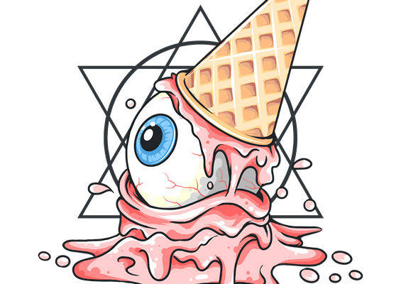 超萌冰淇淋眼球印花,打造独特个性服装