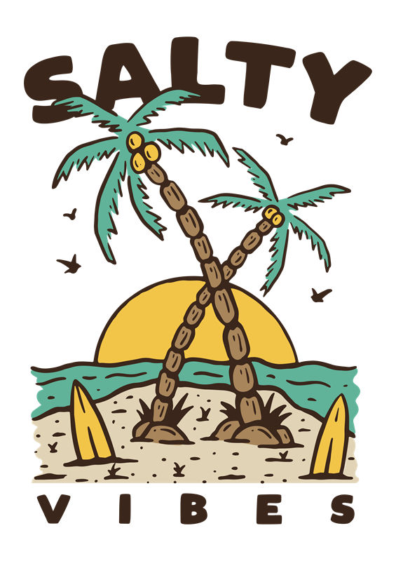 热带风情SALTY VIBES服装印花设计