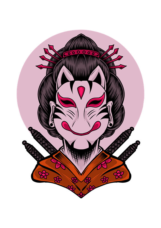 传统日本艺伎花型印花素材，打造独特服装设计