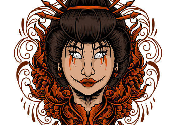 复古日式风裁片印花设计，服装印花新选择