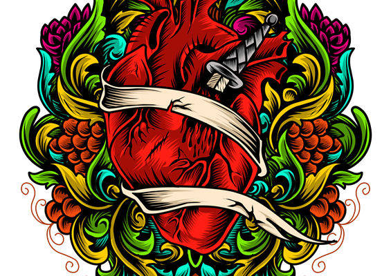 华丽心形花型裁片印花，打造独特服装设计