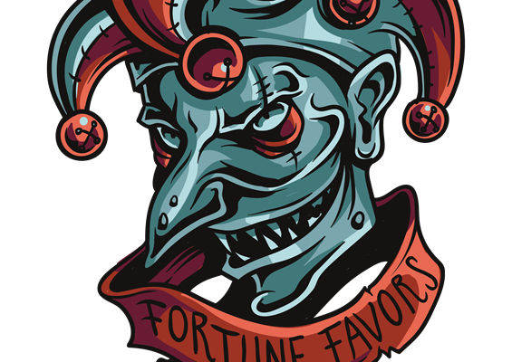 复古小丑头像裁片印花:服装印花新选择