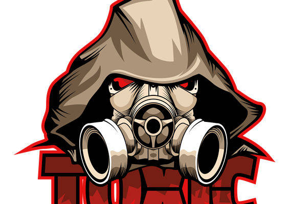 暗黑风格裁片印花：毒气面具图案服装印花