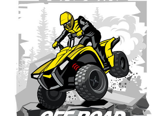 越野四轮车图案裁片印花,时尚户外风格服装印花