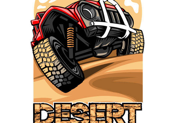 沙漠越野车纹样裁片印花，时尚越野风格服装印花