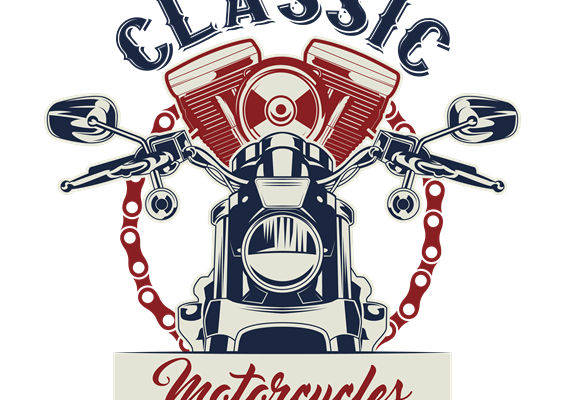 经典摩托车图案裁片印花,打造个性服装