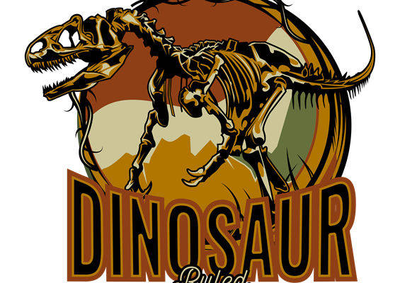 恐龙骨架图案裁片印花设计，适合服装印花