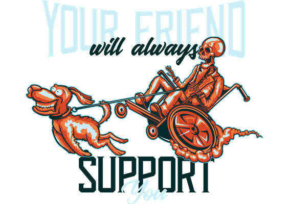 骷髅与狗的友谊：创意服装印花素材