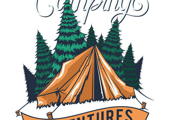 自然森林帐篷图案，创意服装印花素材