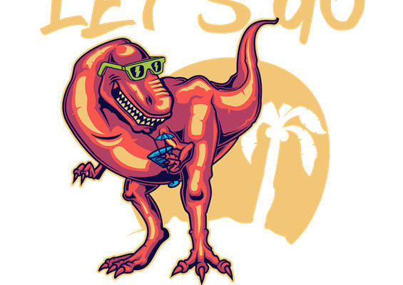 夏日海滩风恐龙印花裁片，时尚服装印花新选择