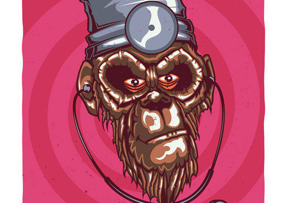 复古猿猴医生印花图案，打造独特服装设计