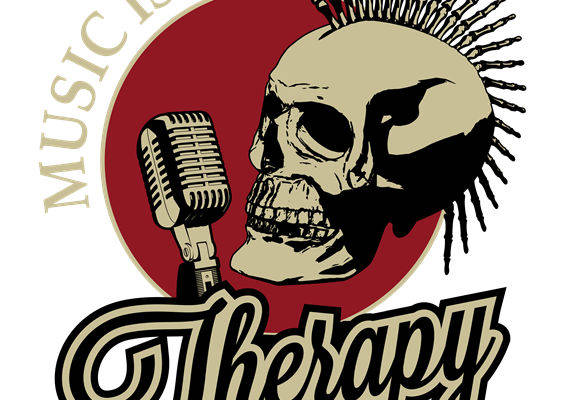 摇滚风骷髅麦克风图案服装印花裁片