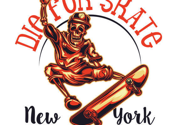 死而为之：骷髅滑板手服装印花裁片设计