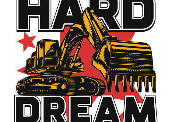 工业风挖掘机印花图案，服装印花裁片设计灵感