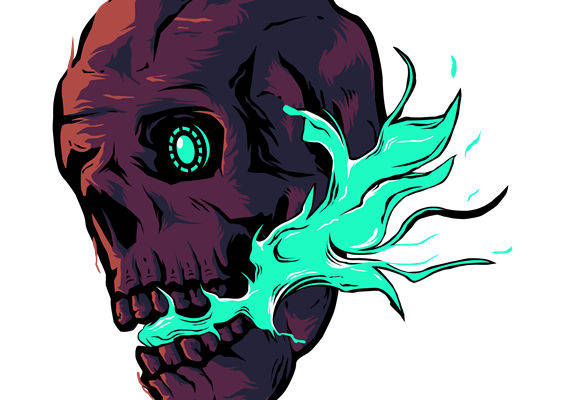 暗黑风骷髅头裁片印花，打造独特个性服装