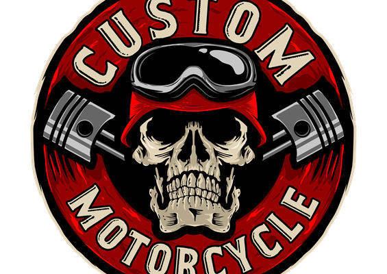 骷髅头与摩托车引擎印花：独特服装印花设计