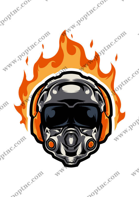 火焰宇航员头盔图案:服装印花裁片设计灵感