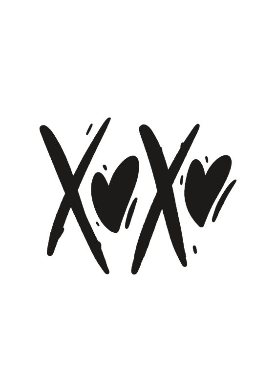 浪漫心形XOXO服装印花设计
