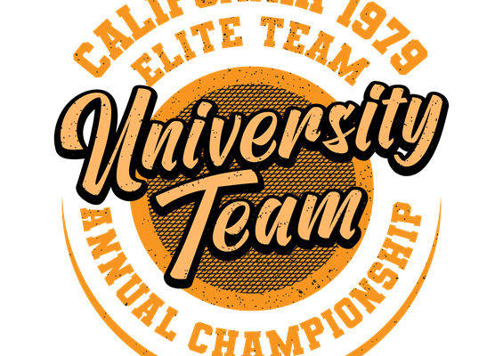 复古加州大学队徽图案服装印花裁片