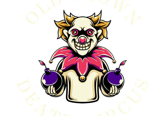 裁片印花：诡异小丑图案服装印花