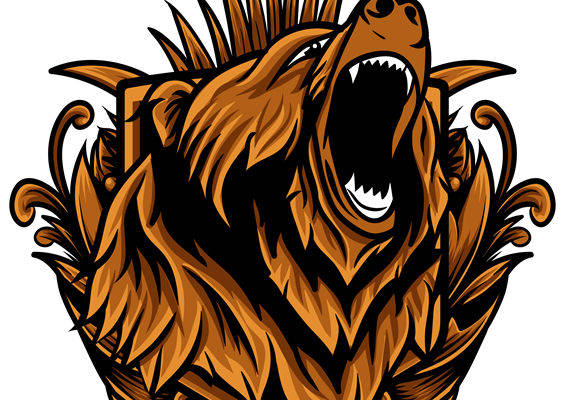 熊头图案裁片印花，服装印花设计新宠