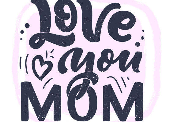 浪漫手写体LOVE MOM印花图案，打造个性服装