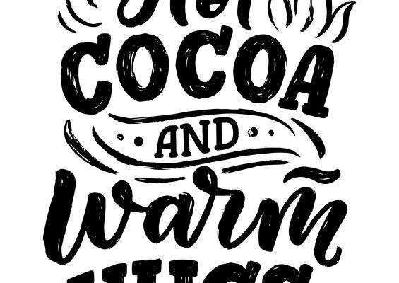 热巧克力与温暖拥抱的服装印花设计